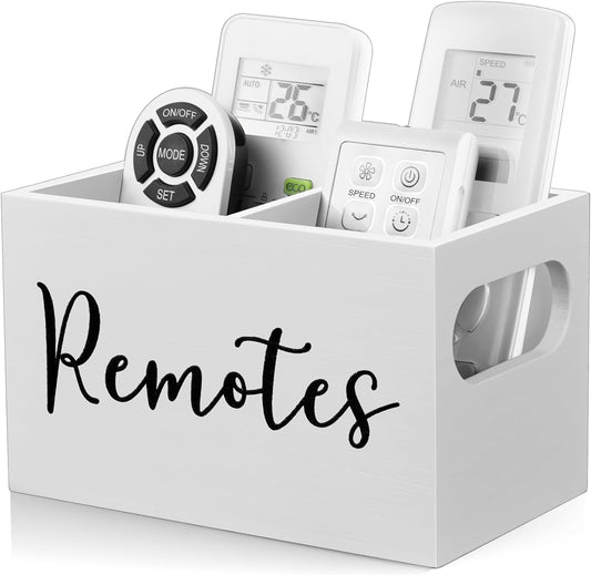 Remote Control Holder, White TV Remote Caddy Remote Organizer for Table